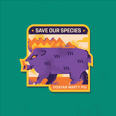 Visayan Warty Pig biodiversity branding fauna geometric illustration illustration illustrator philippines pig vector