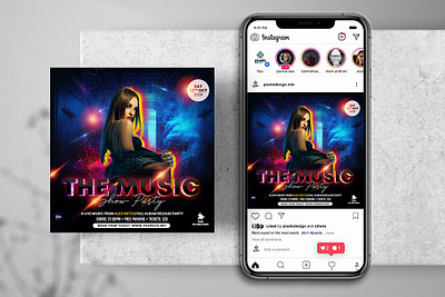 Music Party Event Instagram PSD Templates banner club flyer event flyer flyer poster psd psdflyer social media template