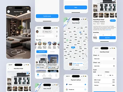 Mobile App Design - Hotel booking app design booking polatform hortel hotel booking hotel booking app hotel rent hotel reservation app mobile app mobile app design renting app reservation app room booking tourism travel app trip ui ui design user interface ux ux design