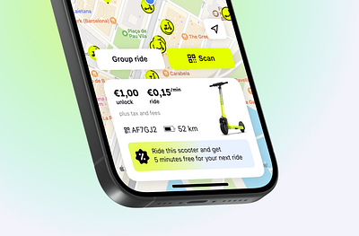 Main screen for Superpedestrian app kicksharing map mobile mobile app product product design scooter superpedestrian ui ux