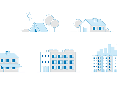 Real Estate illustrations abo illustration immo immobilien marketplace plans real estate subscription tiers