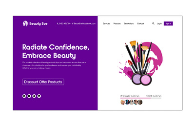 Beauty Products Website Hero Section beauty products beauty products website e commerce figma hero section products purple ui user interface