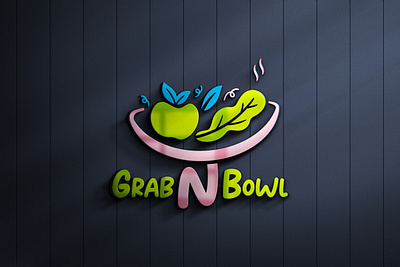 Grab n Bowl logo 3d branding design graphic design illustration logo typography ui