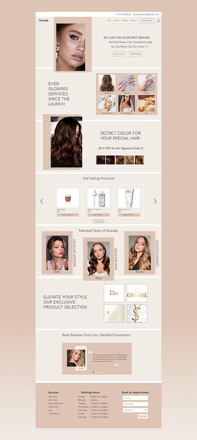 Beauty Salon Website branding design graphic design latest website design salon salon website typography ui ux visual design website