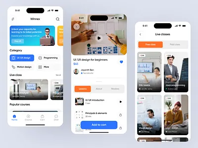 Mobile App Design - Online Course app design course app design e course app e learning app education learning app mobile app mobile app design modern design online course app online education online learning app study app study platform training ui ui design ux ux design