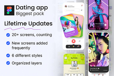 Dating App Design Pack UI Kit designs, themes, templates and ...