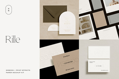 Emboss Deboss Stationery Mockup Kit arch mockup arch paper brand identity mockup branding mockup business card mockup card mockup deboss effect deboss generator