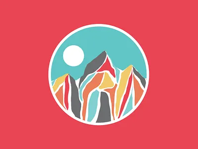 Mosaic Mountain Illustration - Human Nature Designs human nature designs human nature studios mosaic mountain mountain badge mountain design mountain illustration mountain logo outdoor badge outdoor design outdoor illustration