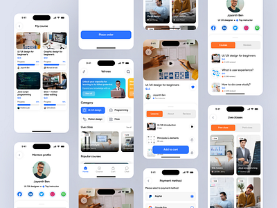 Mobile App Design - Online Course app design course app design e course app e learning app education learning app mobile app mobile app design modern design online course app online education online learning app study app study platform training ui ui design ux ux design