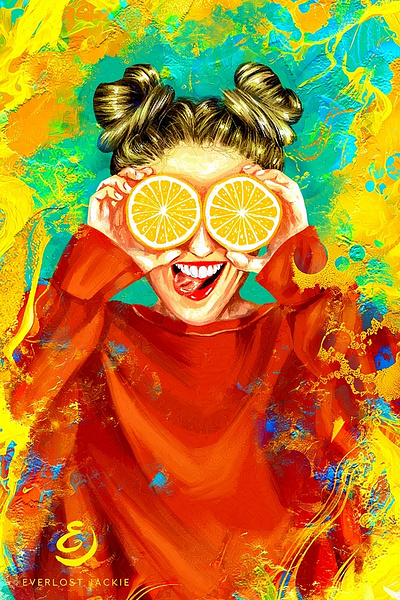 Portrait Day 01 - Orange art colorful digital art digital painting illustration portrait