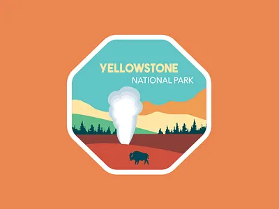Yellowstone National Park Badge - Human Nature Designs national park badge national parks national parks design national parks illustration nature badge nature design nature illustration outdoor badge outdoor design outdoor illustration yellowstone yellowstone badge yellowstone design yellowstone illustration yellowstone national park badge yellowstone national park design