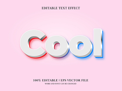 editable text effect with 3D font style. Vector template cartoon text