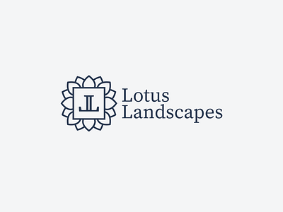 Logo for private gardening company Lotus Landscapes branding garden logo
