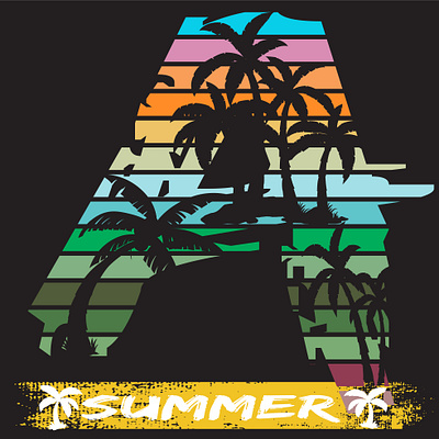 A Alphabet Summer T shirt Design a alphabeat animation branding design graphic design logo modern t shirt motion graphics summer t shirt template trendy ui vector vintage