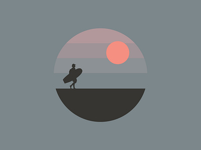 Sunset Surf Illustration - Human Nature Designs beach design beach illustration california badge california design california illustration human nature designs human nature studios nature design ocean design outdoor badge outdoor design outdoor illustration surf surf badge surf design surf illustration surfing surfing badge surfing design surfing illustration