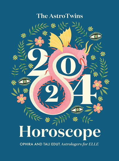 Horoscope 2d bodil jane book cover digital flat folioart illustration mystical pattern spiritual