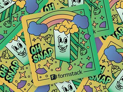 Oh Snap! Sticker 90s illustration formstack popcorn retro illustration retro sticker sticker stickermule throwback illustration