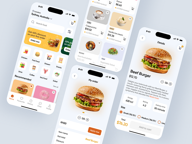 Mobile App Design - Food delivery by Jahid Chowdhury for Winnex on Dribbble