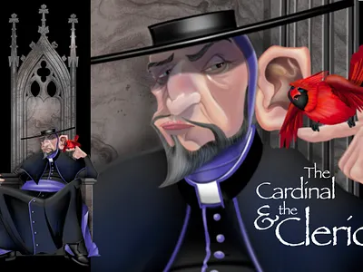 The Cardinal & the Cleric childrens illustrator design graphic design illustration whimsical whimsy