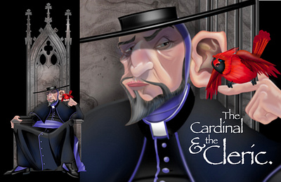 The Cardinal & the Cleric childrens illustrator design graphic design illustration whimsical whimsy
