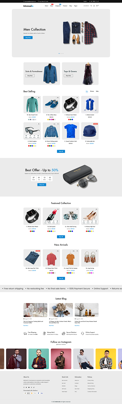 Minimalin - Minimal Multipurpose Shopify Theme OS 2.0 baby cosmetis ecommerce electronics fashion jewelry minimal multipurpose responsive shopify shopify theme store t shirts theme