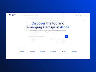 Startup Listing Website africa aggregator list startup ui website