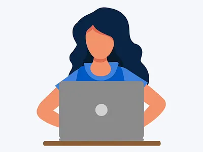 Lady on laptop after effects animation lady laptop lottie progress typing