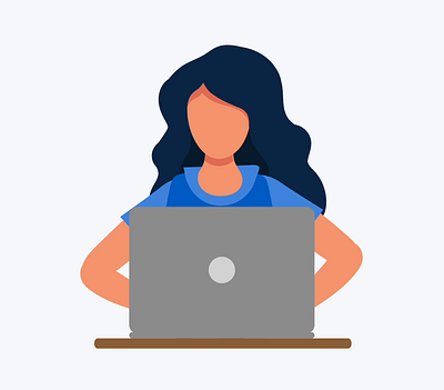 Lady on laptop after effects animation lady laptop lottie progress typing