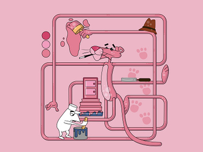 Pink panther art illustration illustrator pink pinkpanther
