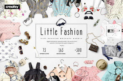 Little Fashion Apparel Mockup Bundle baby boys customizable fashion girls kids object smart