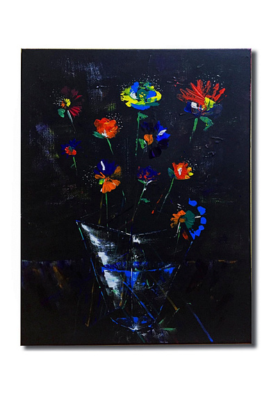 Flowers acrylic art work canvas flowers