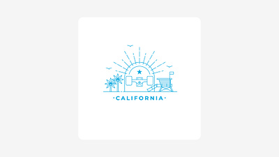 Illustrations with California themes just for fun beach board california illustration