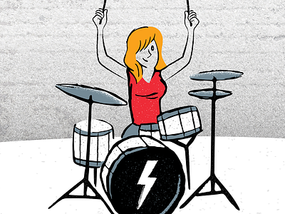Rock Drummer blonde hair bongos cymbals drum kit drum set drum sticks drummer drumming heavy metal lightning bolt music musician percussion punk rock rock and roll rock band rocker snare stage woman