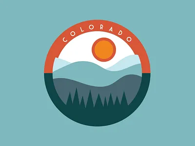 Colorado Sun Badge - Human Nature Designs colorado colorado badge colorado design colorado illustration colorful colorado human nature designs mountain badge mountain design mountain illustration nature badge nature design nature illustration outdoor badge outdoor design outdoor illustration