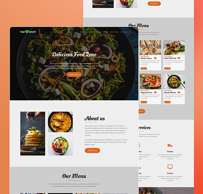 Restaurant Website: UI Design food food website graphic design gui ui uiux website website design website ui