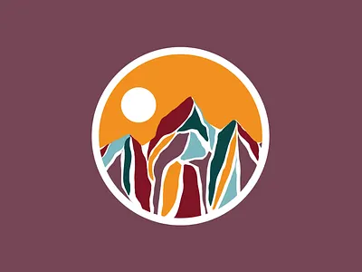 Autumn Mountain Design - Human Nature Designs autumn autumn design autumn illustration fall fall design fall illustration human nature designs mosaic mountain badge mountain design mountain illustration outdoor badge outdoor design outdoor illustration
