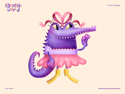 Ramona Swampston alligator artwork cartoon character character design crocodile handmade illustration tv show visual development