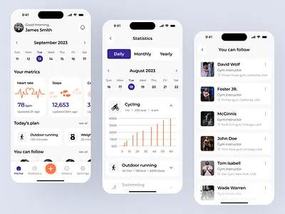 Mobile App Design - Fitness tracking app activity app app design exercise fitness plan app fitness tracking app gym health app health goal health overview health overview app mobile app mobile app design personal tracking app tracking app training app ui ui design ux ux design workout