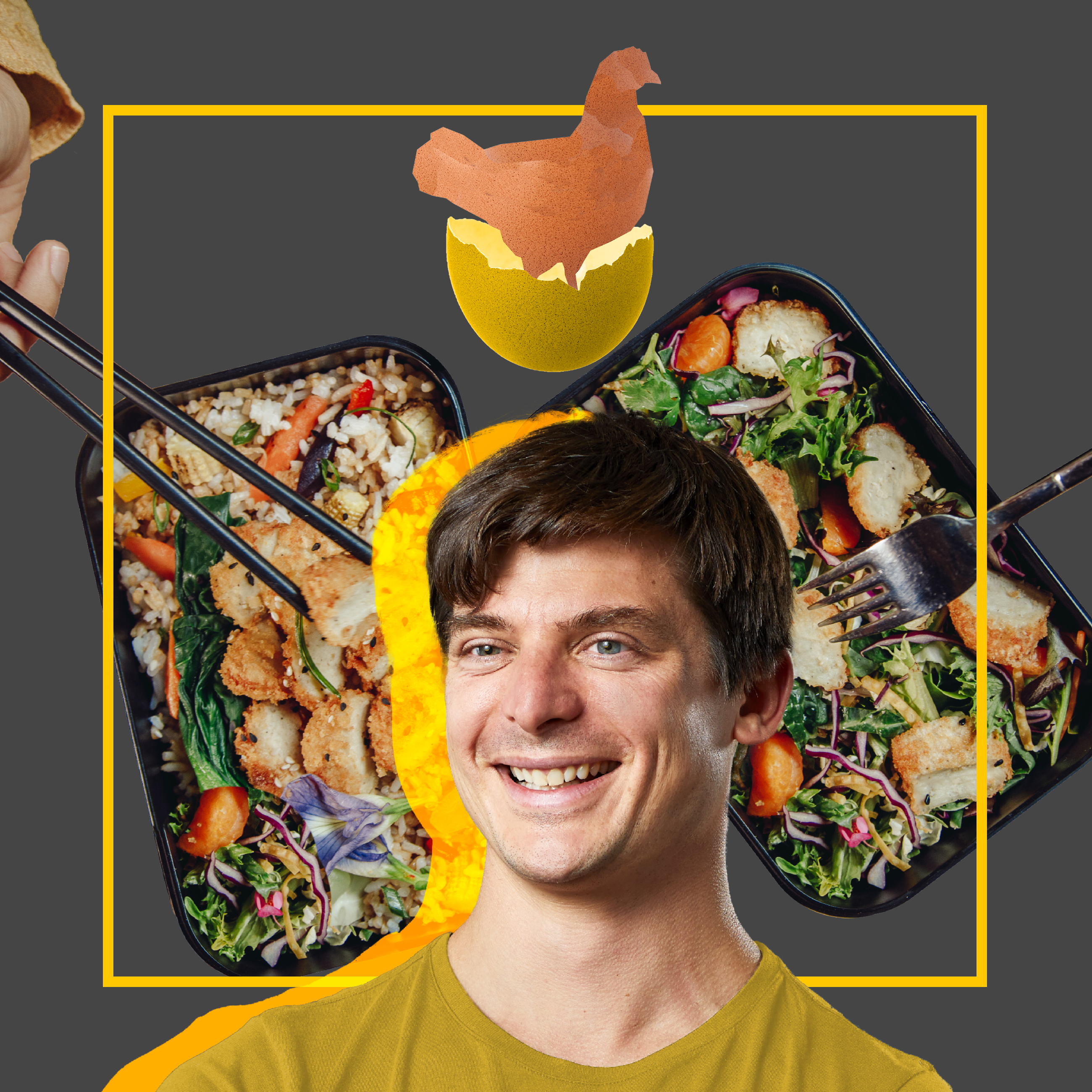 Hatching New Ideas in Food Tech (Editorial Key Art) branding cover art editorial food graphic design key art photo editing