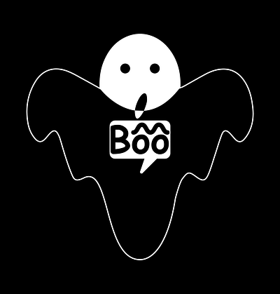 Boo branding cute ghost graphic design logo