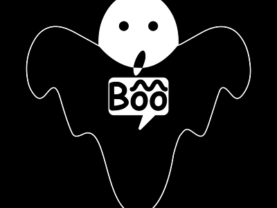 Boo branding cute ghost graphic design logo