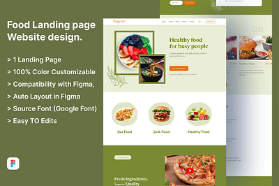 Food Landing page Design food food landing page landing page landing page template landing pages web website website mockup website template