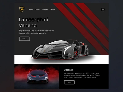 Lamborghini UI Web Landing Page branding ui branding ui design car ui car ui landing page car ui web page daily ui daily ui design daily ui shots lambo ui lamborghini ui lamborghini ui landing page lamborghini ui web page ui ui design ui design inspiration web ui