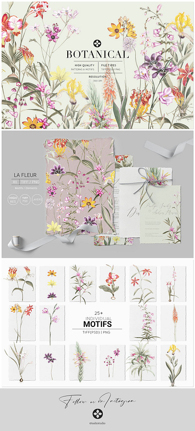 Botanical, Luxury Patterns & Motifs! art botanical illustration patterns prints seamless watercolors