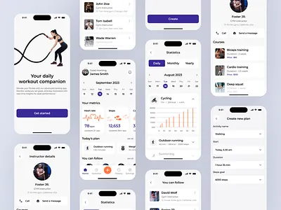 Mobile App Design - Fitness tracking app activity app app design exercise fitness plan app fitness tracking app gym health app health goal health overview health overview app mobile app mobile app design personal tracking app tracking app traing app ui ui design ux ux design workout
