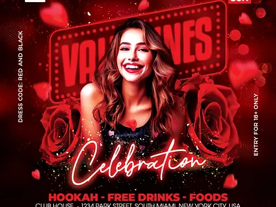 Valentines Day Flyer club flyer design event flyer design flyer template happy valentine day happy valentines day holiday instagram love social media design valentine valentine 2024 valentine day valentines valentines day valentines day 2024 valentinesday vday 2024