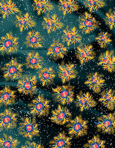 Festive Floral Pattern design festive floralpattern green satin seamlesspattern shiny synthethic