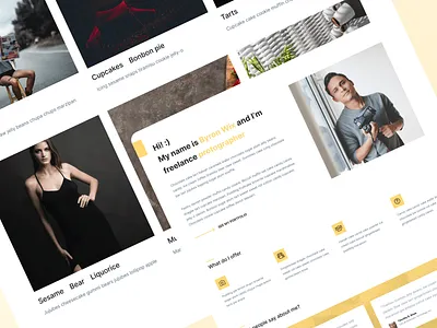 Website design for freelance photographer graphic design portfolio ui