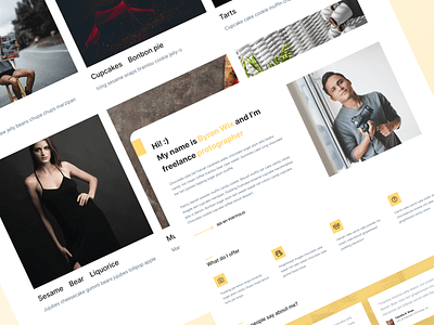 Website design for freelance photographer graphic design portfolio ui