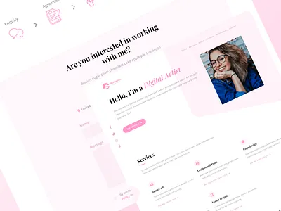 Portfolio design for digital artist graphic design portfolio ui